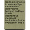 Loading Mechanics In Femora Of Tiger Salamanders (Ambystoma Tigrinum) And Tegu Lizards (Tupinambus Merianae): Implications For The Evolution Of Limb B door Kathryn Megan Wright