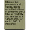 Tables of Net Premiums and Values, Based Upon the Institute of Actuaries' (Hm.) Table of Mortality and Interest at 3 1/2 Per Cent. for Each 1,000 of Insurance door William Campbell MacDonald