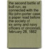 The Second Battle of Bull Run, as Connected with the Fitz-John Porter Case. a Paper Read Before the Society of Ex-Army and Navy Officers of Cincinnati, February 28, 1882