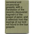 Canonical and Uncanonical Gospels; With a Translation of the Recently Discovered Fragment of the Gospel of Peter, and a Selection from the Sayings of Our Lord Not Found in the Four Gospels