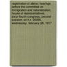 Registration of Aliens; Hearings Before the Committee on Immigration and Naturalization, House of Representatives, Sixty-Fourth Congress, Second Session, on H.R. 20936, Wednesday, February 28, 1917 door United States Naturalization