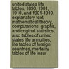 United States Life Tables, 1890, 1901, 1910, and 1901-1910. Explanatory Text, Mathematical Theory, Computations, Graphs, and Original Statistics, Also Tables of United States Life Annuities, Life Tables of Foreign Countries, Mortality Tables of Life Insur door James W 1868-1941 Glover