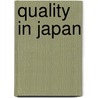 Quality in Japan by Joseph M. Juran