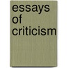 Essays of Criticism by Edgar Allan Poe