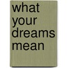 What Your Dreams Mean door Herbert Hespro