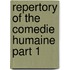 Repertory of the Comedie Humaine Part 1