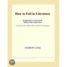 How to Fail in Literature (Webster's Japanese Thesaurus Edition) door Inc. Icon Group International