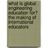 What Is Global Engineering Education For? the Making of International Educators