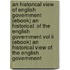 An Historical View Of English Government (ebook) An Historical  Of The English Government Vol Ii (ebook) An Historical View Of The English Government