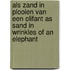 Als zand in plooien van een olifant as sand in wrinkles of an elephant