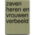 Zeven heren en vrouwen verbeeld