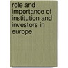 ROLE AND IMPORTANCE OF INSTITUTION AND INVESTORS IN EUROPE door Bosch