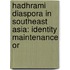 HADHRAMI DIASPORA IN SOUTHEAST ASIA: IDENTITY MAINTENANCE OR