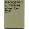 MANAGEMENT SUMMARIES NOVEMBER 2011 door B. Peene