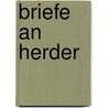 Briefe an Herder by Zimmermann