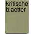 Kritische Blaetter
