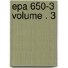 Epa 650-3 Volume . 3 door United States Development