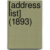 [Address List] (1893) door Harvard University. Class Of