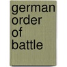 German Order of Battle door George F. Nafziger
