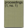 Proceedings (1, No. 1) by Livres Groupe