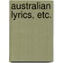 Australian Lyrics, etc.