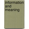 Information and Meaning by Tom Stonier
