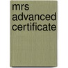 Mrs Advanced Certificate door Bpp Learning Media