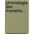 Chronologie Des Manetho...