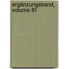 Ergänzungsband, Volume 81 door Onbekend