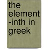The Element -inth in Greek door Alison Fell