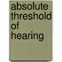 Absolute Threshold Of Hearing