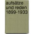 Aufsätze und Reden 1899-1933