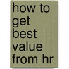 How To Get Best Value From Hr by Tony Williams