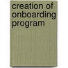 Creation of Onboarding Program by Pam Benjamin