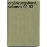 Ergänzungsband, Volumes 92-93 door Onbekend