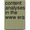 Content Analyses In The Www Era door Jian Zhang