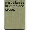 Miscellanies in verse and prose. door Eliza Garrard