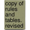 Copy Of Rules And Tables. Revised door Oxford Friendly Institution
