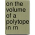 On the Volume of a Polytope in Rn