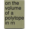 On the Volume of a Polytope in Rn by Shatha Assaad Salman
