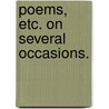Poems, etc. on several occasions. door Matthew West