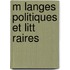 M Langes Politiques Et Litt Raires