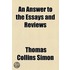 An Answer to the Essays and Reviews
