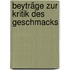 Beyträge Zur Kritik Des Geschmacks