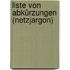 Liste von Abkürzungen (Netzjargon)