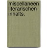 Miscellaneen Literarischen Inhalts. door Georg Theodor Strobel