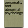 Personality and Abnormal Psychology by Janet F. Carlson