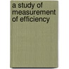 A Study Of Measurement Of Efficiency by Shrabanti Maity