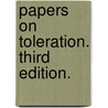 Papers on Toleration. Third edition. by Christopher Wyvill
