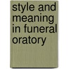 Style and Meaning in Funeral Oratory door Maelo Michael Wanyonyi